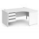 Harlow Panel End Ergonomic Desk with Three Drawer Pedestal